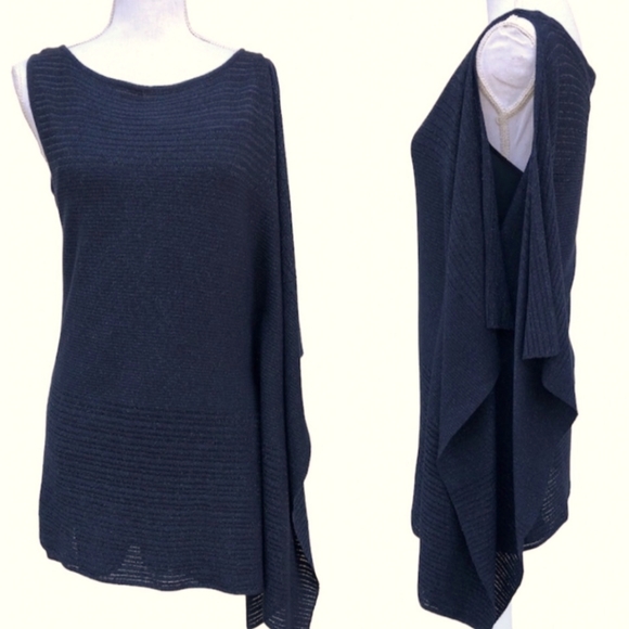 NWT White House Black Market Navy Sparkling Mini Dress/Top Size Large - Picture 1 of 9